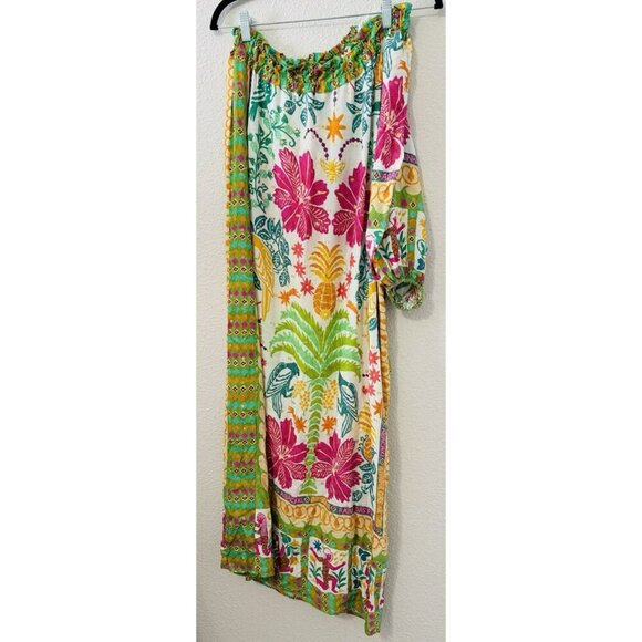 NWT Farm Rio Oasis Summer tropical one shoulder oversized floral dress-Small - Picture 3 of 12